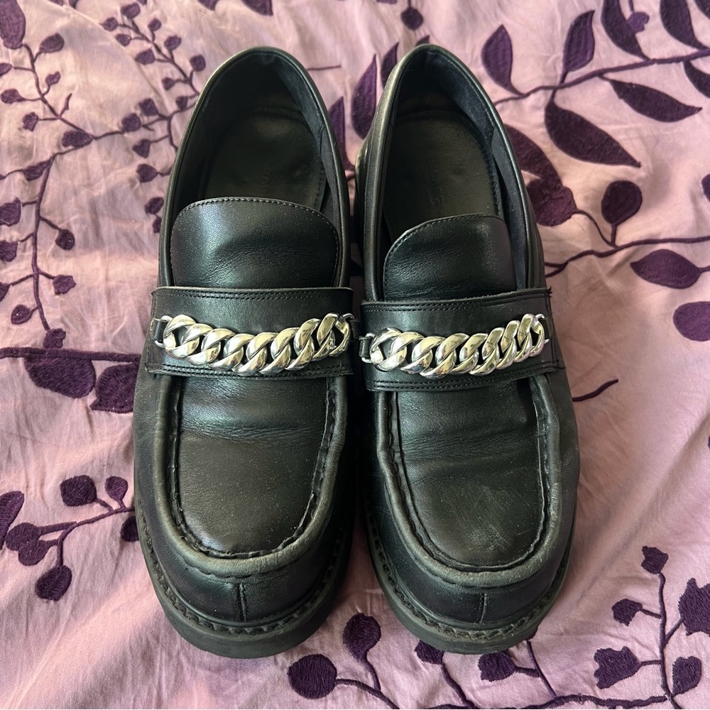vagabond chunky leather platform loafers